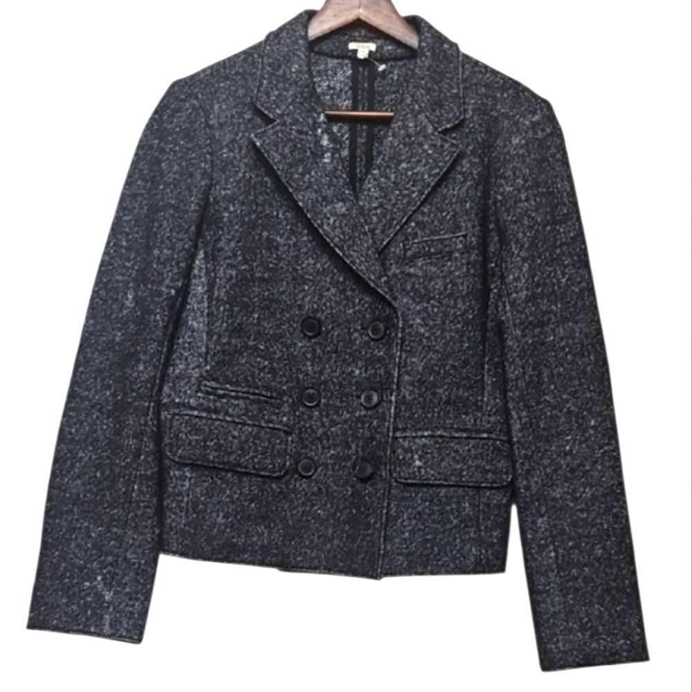 J. Crew Women's Gray Marled Double-Breasted Jacket Size 10